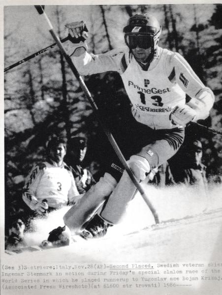 Sport invernali - Sci alpino - Slalom speciale maschile - Sestriere - Ski World Series 1986 - Ingemar Stenmark in azione