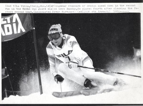 Sport invernali - Sci alpino - Slalom gigante maschile - La Villa - Coppa del mondo di sci alpino 1987 - Ingemar Stenmark  in azione