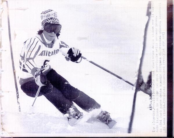 Sport invernali - Sci alpino - Slalom speciale femminile - Aprica - Campionati italiani assoluti di sci alpino 1980 - Daniela Zini in azione