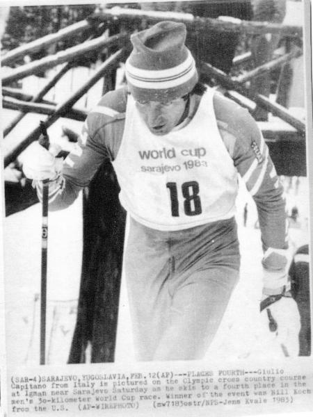 Sport invernali - Sci di fondo maschile - Monte Igman-Sarajevo (Bosnia-Erzegovina) - Coppa del mondo di sci di fondo 1983 - Gara 30 km - Giulio Capitanio in azione