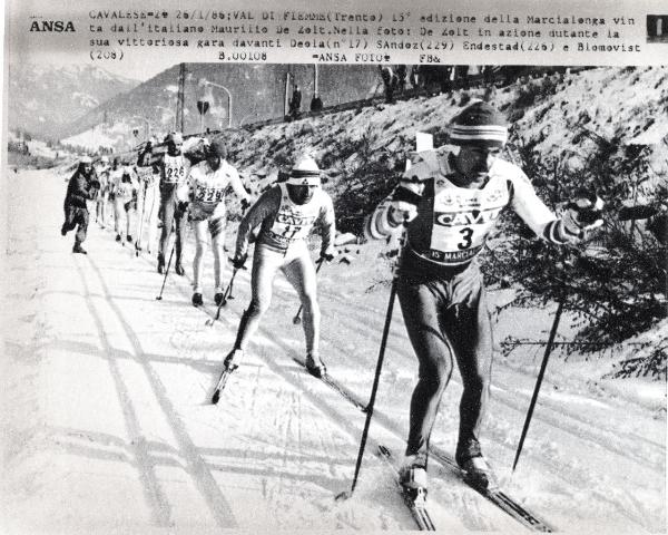 Sport invernali - Sci di fondo maschile - Cavalese - Val di Fiemme - Marcialonga 1986 - Maurilio De Zolt  precede Patrizio Deola