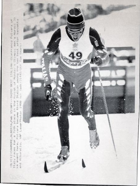 Sport invernali - Sci di fondo maschile - Canmore Nordic Centre Provincial Park-Calgary(Canada) - Giochi della XV Olimpiade invernale 1988 - Gara 30 km - Gianfranco Polvara in azione