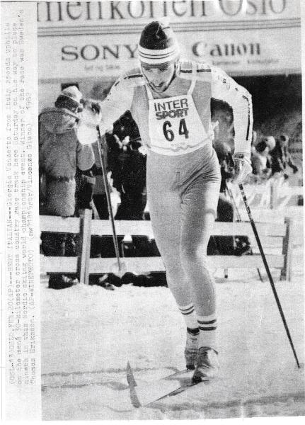 Sport invernali - Sci di fondo maschile - Oslo (Norvegia) - Campionati mondiali di sci nordico 1982 - Gara 30 km - Giorgio Vanzetta in azione