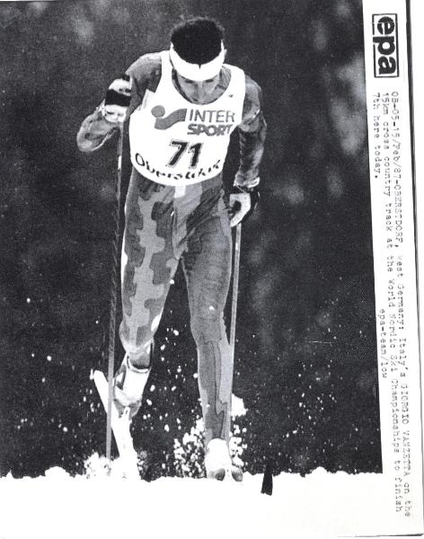Sport invernali - Sci di fondo maschile - Oberstdorf (Germania) - Campionati mondiali di sci nordico 1987 - Gara 15 km - Giorgio Vanzetta in azione