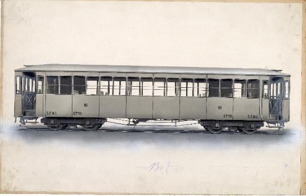 Ernesto Breda (Società) - Carrozza ferroviaria CTc III di terza classe per la Compagnia delle Ferrovie del Mezzogiorno d'Italia (CFMI)
