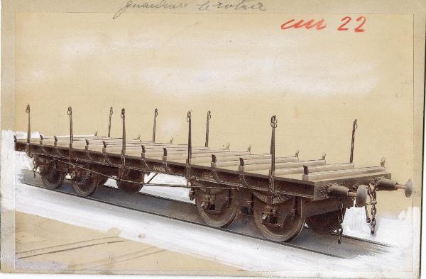 Ernesto Breda (Società) - Carro ferroviario a sponde aperte per trasporto legname