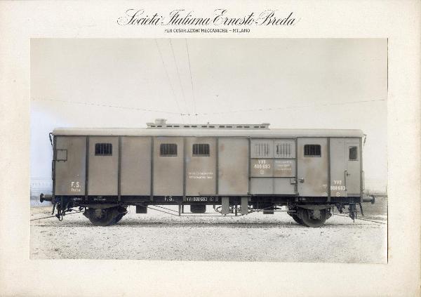 Ernesto Breda (Società) - Carro ferroviario con caldaia a vapore per riscaldamento di carrozze ferroviarie per le Ferrovie
dello Stato (FS)
