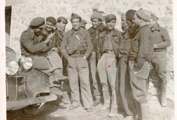 Aragona (Spagna) - Guerra civile spagnola - Ufficiali e commissari del 4° battaglione, 123a brigata - Ritratto di gruppo
