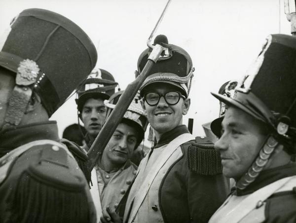 Scena del film "Guerra e pace" - Soldati, Mario - Vidor, King, 1955 - Alcuni attori non identificati in veste di soldati.

