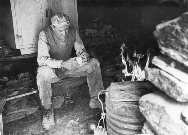 Cavatore durante il pranzo