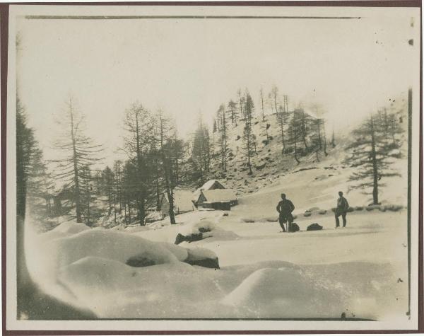 Ritratto maschile - Antonio Boschi e Cesare Mendini (?) - Monte Cistella - Neve - Escursione