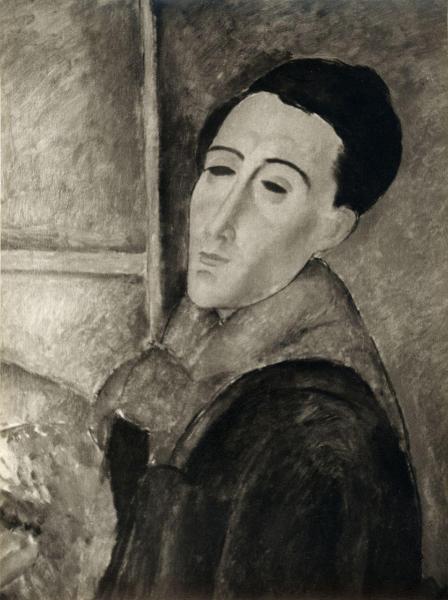 Dipinto - Autoritratto di Amedeo Modigliani (1919), dettaglio - Amedeo Modigliani - Francia - Marsiglia - Musée Cantini - Mostra Modigliani