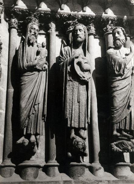 Scultura - Statue di San Simeone, San Giovanni Battista e Isaia - Francia - Reims - Cattedrale di Notre-Dame - Facciale principale - Portale di destra - Strombatura