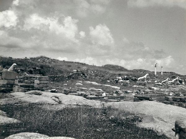 Sito archeologico - Grecia - Delo - Terrazza dei leoni - Rovine - Sculture - Veduta