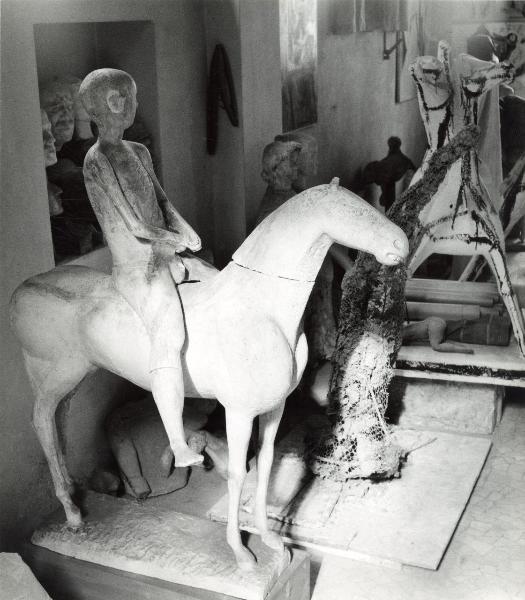 Milano - Studio di Marino Marini - sculture - "Gentiluomo a cavallo" - "Cavaliere"