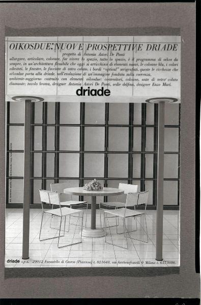 Milano - Studio Ballo&Ballo - riproduzione pagina pubblicitaria di Driade - Casa Vogue - 1983