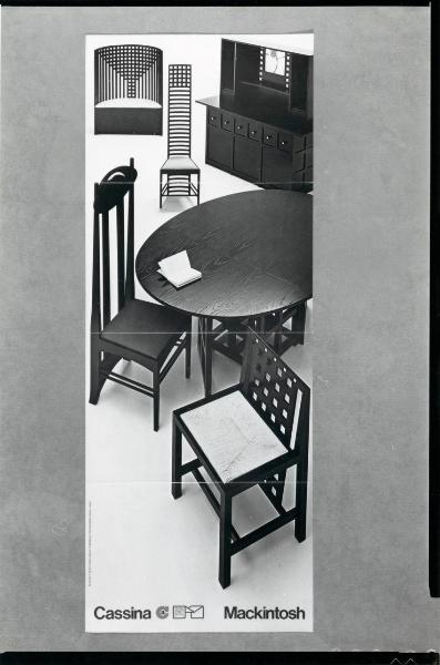 Milano - Studio Ballo&Ballo - locandina Cassina con mobili di Mackintosh - 1983