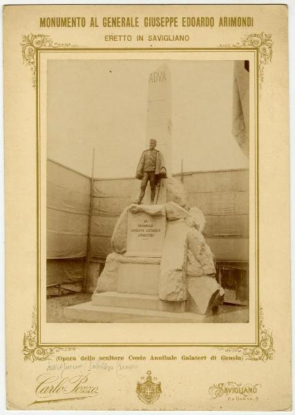 Savignano - Piazza del Popolo - Monumento al generale Giuseppe Edoardo Arimondi realizzato da Annibale Galateri