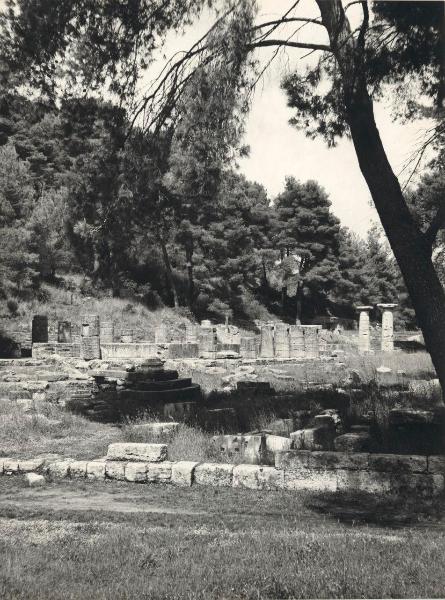 Sito archeologico - Grecia - Olimpia - Heraion (Tempio di Era) - Rovine - Colonne