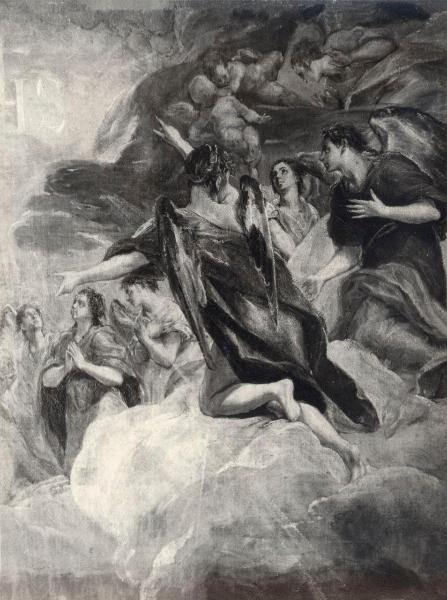 Dipinto - Adorazione del santo nome di Gesù o Il sogno di Filippo II (particolare) - El Greco - Spagna - Madrid - Monastero El Escorial - Interno