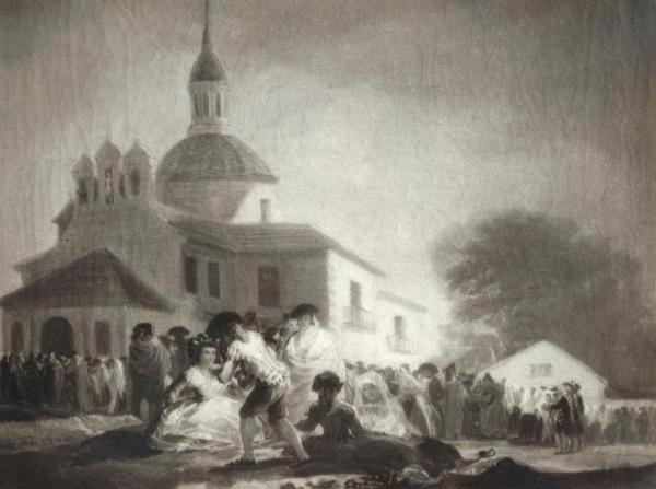 Dipinto - L'eremo di Sant'Isidoro nel giorno della festa - Francisco De Goya y Lucientes - Spagna - Madrid - Museo del Prado - Sala espositiva