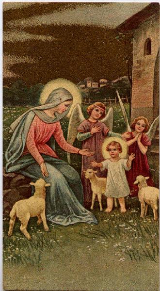 Maria, Gesù e due angeli