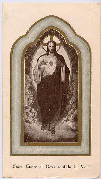 Sacro Cuore di Gesù Ricordo mese di giugno 1930.