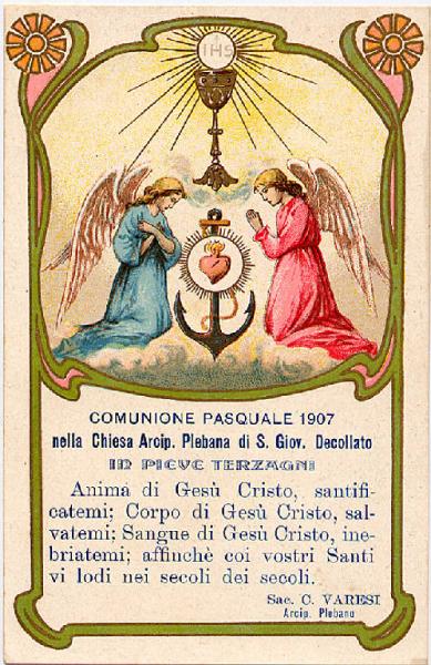 Comunione Pasquale 1907.