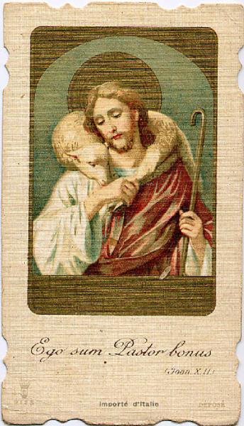 Gesù Pastore.Ricordo Comunine Pasquale/visita pastorale a Pescarolo di S.E.Mons.Giovanni Cazzani.26.02.1928.