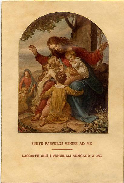 Gesù e i fanciulli.Ricordo Prima Comunione di Giuseppe Lamperti Parabiago, 10.05.1956.