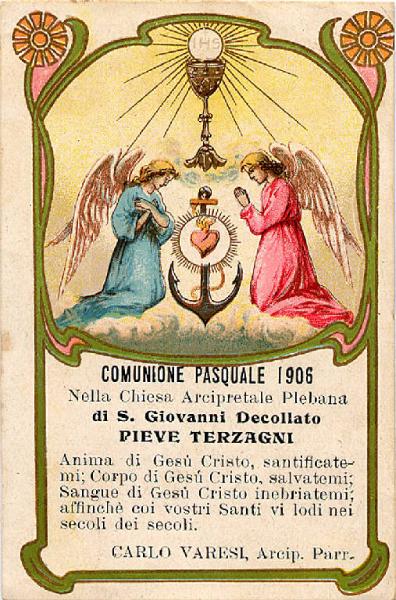 S.Cuore di Gesù.Comunione Pasquale 1906,Pieve Terzagni.