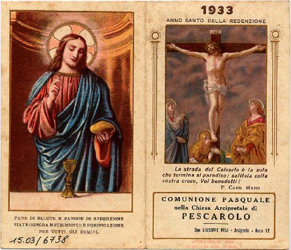 Pieghevole.Gesù Crocifisso-Anno Santo della Redenzione 1933.
