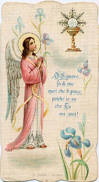 Sacra Eucarestia-Ricordo Prima Comunione di Erina Regiunenti - S.Bernardo, 2 Aprile 1908.