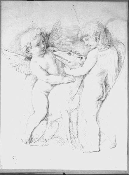 Putti con un cane | studi di composizione