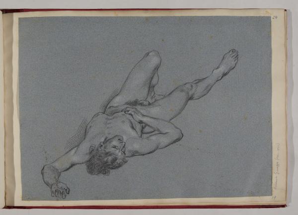 Studio di un nudo maschile disteso