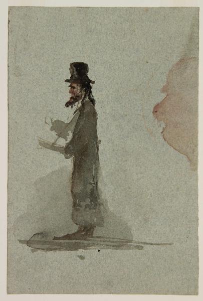 Caricatura d'uomo barbuto con cappello