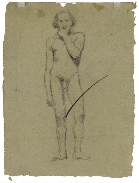 Studio di nudo virile visto frontalmente