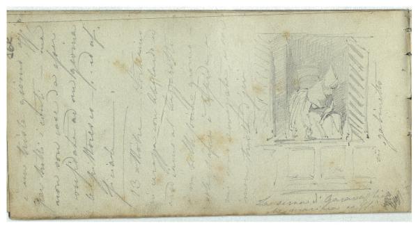 Figura vista da una finestra (Taccuino di viaggio di Giacomo Ulisse Borzino)