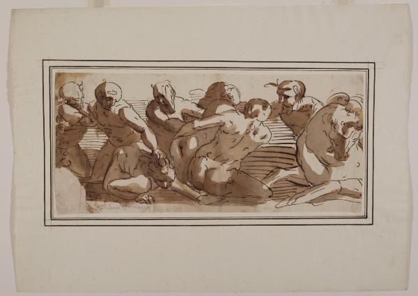 Fregio con lotta di uomini nudi