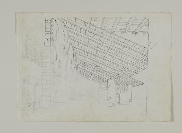 Portico di un cascinale con fienili