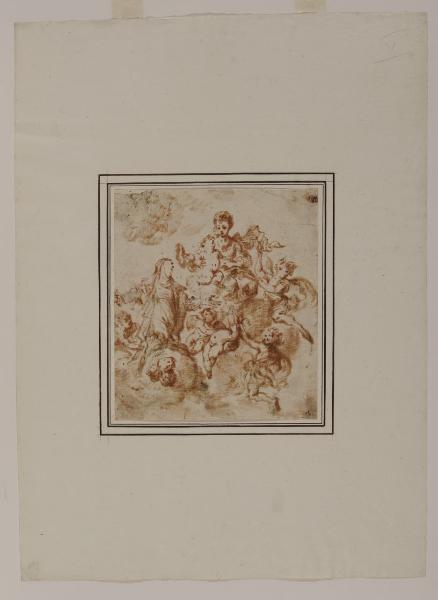 Madonna con il Bambino in gloria e santa monaca