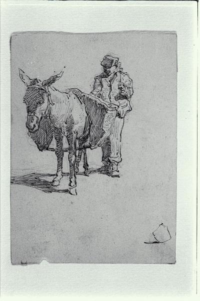 Figura maschile e asino