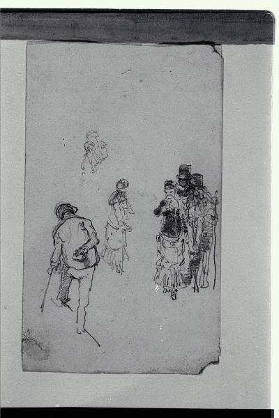Bozzetto per l'illustrazione: "una gita al Vesuvio". Si affonda sino alla caviglia.