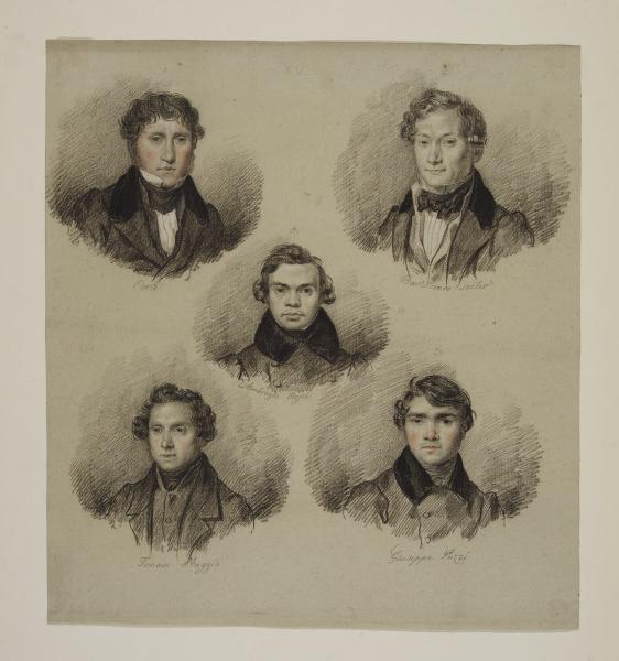 Cinque ritratti a mezzo Busto: Corti, Bartolomeo Soster, Ambrogio Rossi, Tomaso Baggio, Giuseppe Puzzi