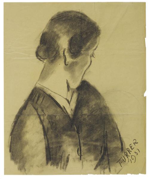 Ritratto di donna vista di scorcio