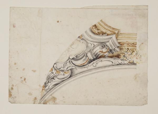 Particolari per la decorazione del Duomo di Monza: motivo architettonico con ornati