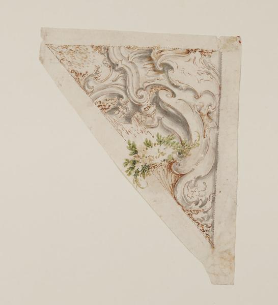 Particolari per la decorazione del Duomo di Monza: motivo architettonico con ornati e fiori