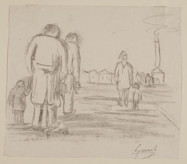 Paesaggio urbano con figure