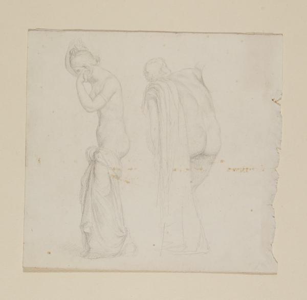 Studio accademico della Venere Anadiomene e di uno dei figli del gruppo scultoreo del Laocoonte