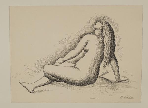 Figura femminile, nuda, seduta